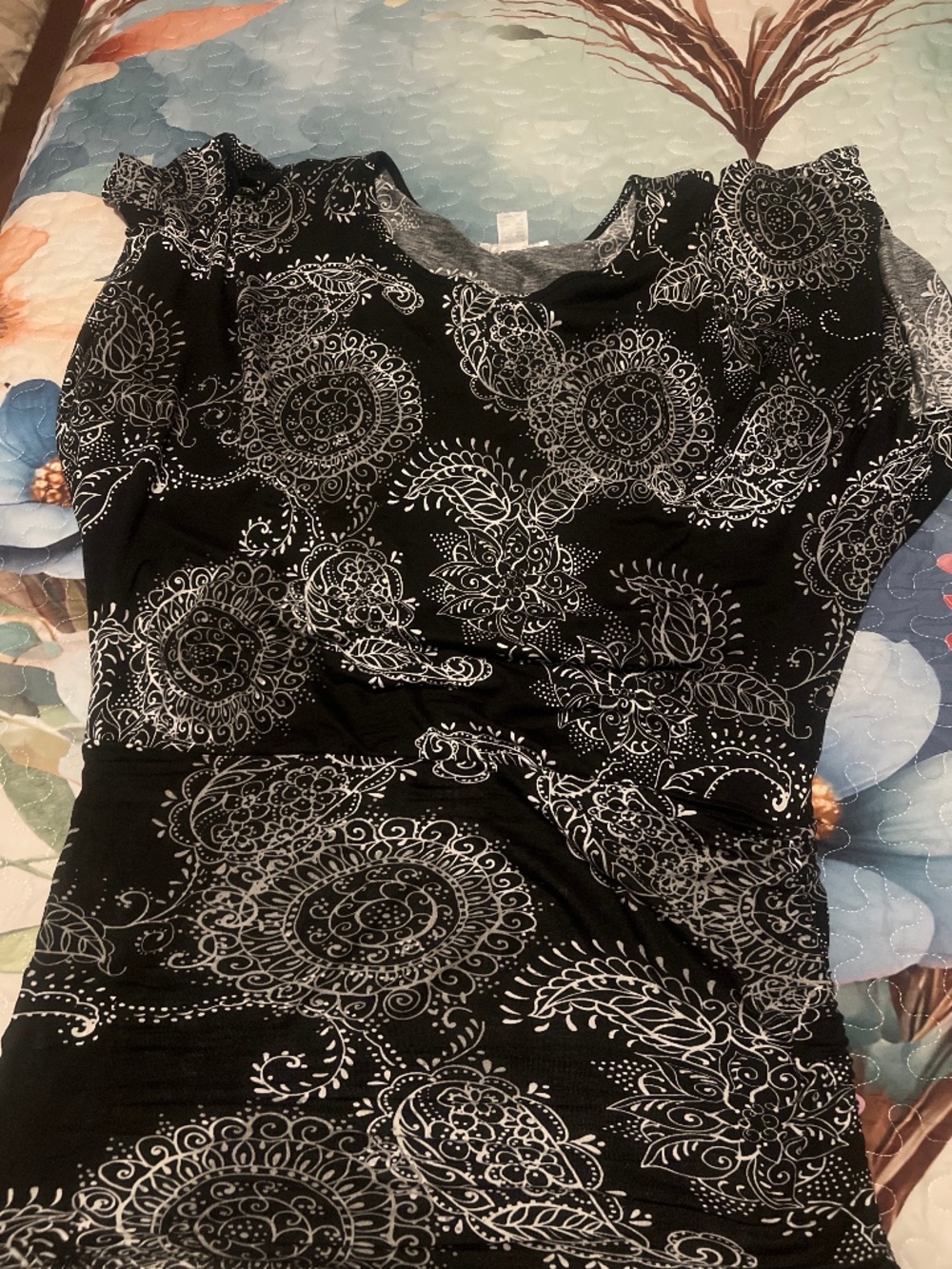 NWT LASCANA for Venus Paisley Print Mini Dress – Black & White – Size Medium